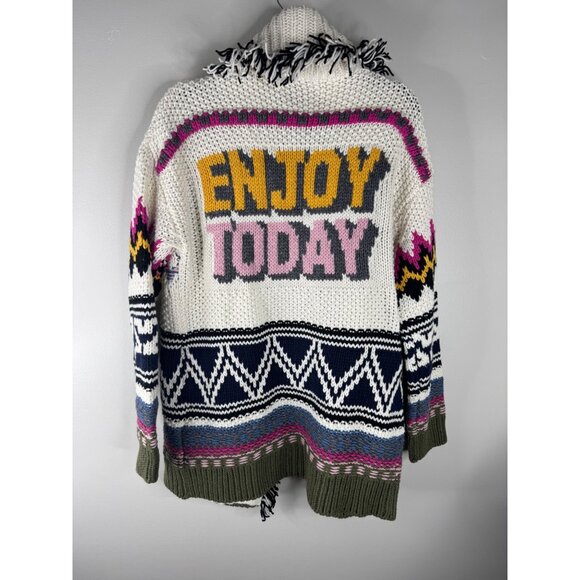 Zadig & Voltaire Ella Cardigan Jacket Fringe Enjoy Today Size M L NWT - Picture 8 of 12